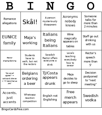 Smth1 Bingo Card