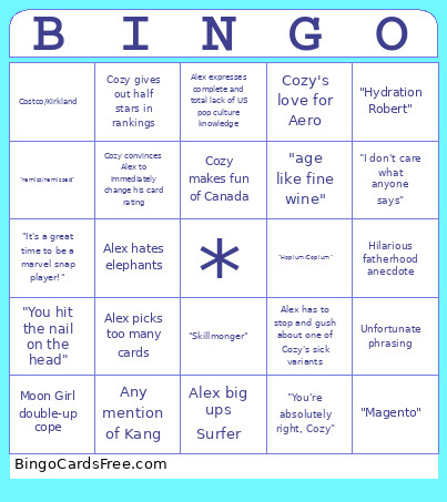 Snapchat Bingo Card