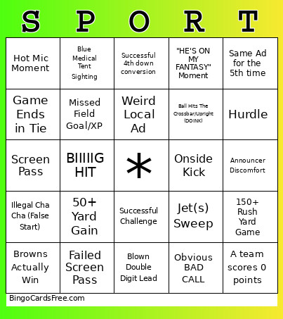 SnoopTroopSport Bingo Card