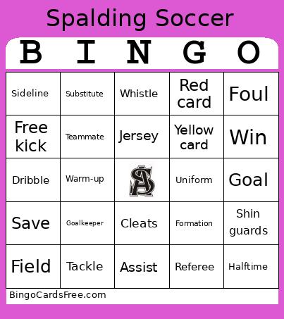 Soccer Bingo Card