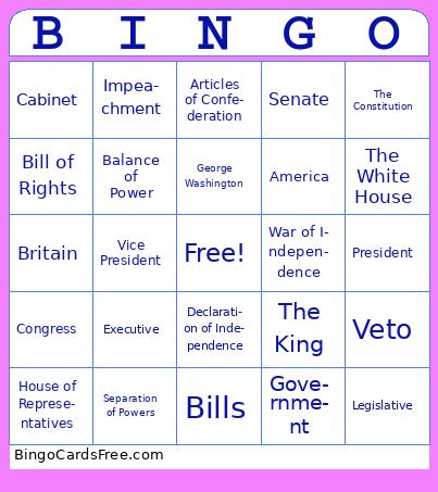 Social Studies Bingo
