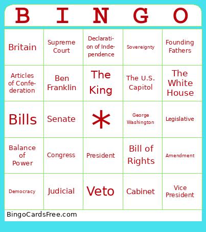 Social Studies Bingo