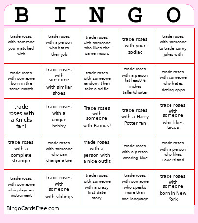 Society Social Bingo Card