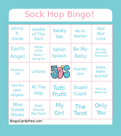 Sock Hop ! Bingo Card