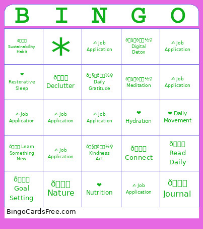 Soft Glow Bingo Card