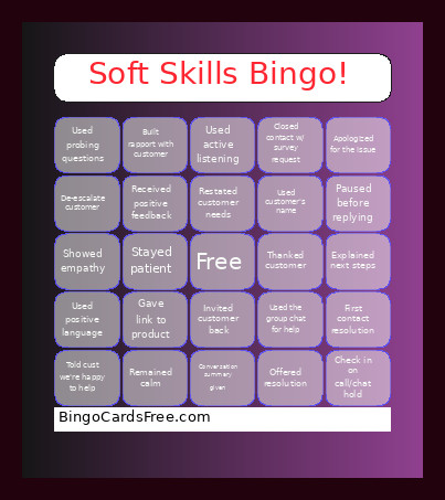 Soft Skills ! Bingo Card