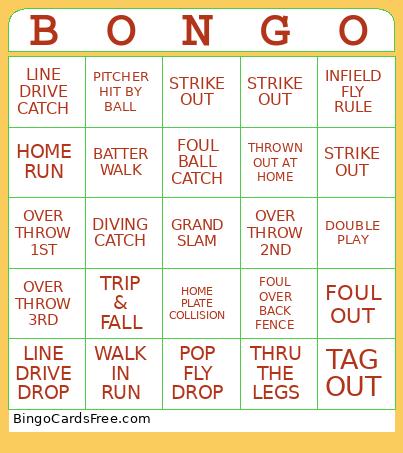 SOFTBALL Bingo