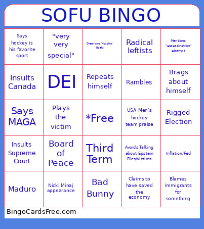 SOFU 2026 2 Bingo Card