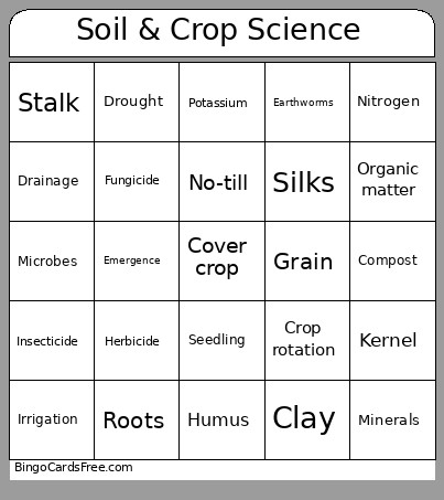 Soil & Crop Science Bingo Card