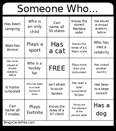 Someone Who... Bingo Card