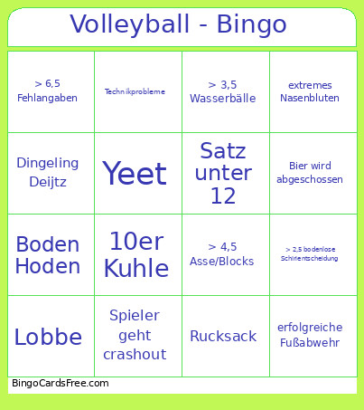 Sommer Beach Turnier Bingo Card