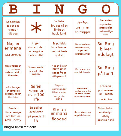 Sommerhus Mtg Bingo Card