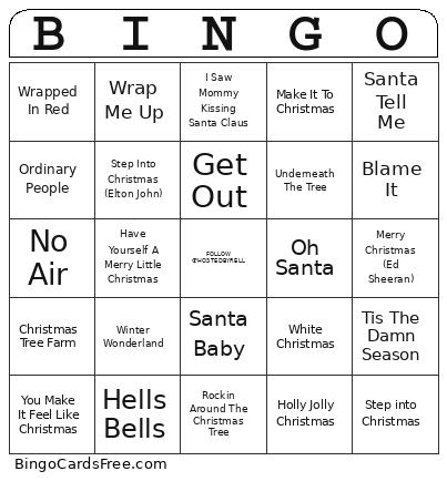 Songs of December Bingo