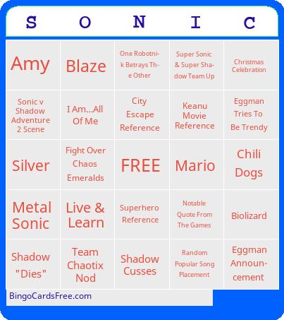 Sonic 3 Bingo