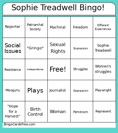 Sophie Treadwell ! Bingo Card