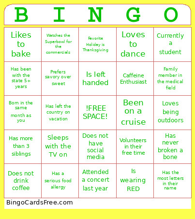 SOS Bingo Card