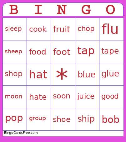 Sounds Bingo Card