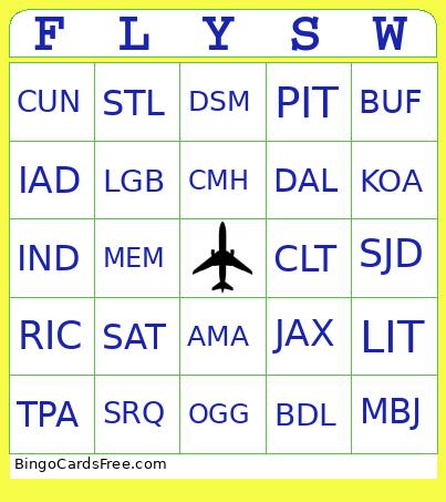 Southwest Airlines Bingo Bag Tags