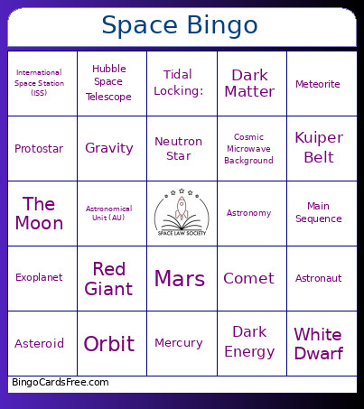 Space Bingo Card