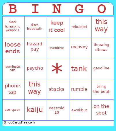 Space Laces LL26 Bingo Card 2
