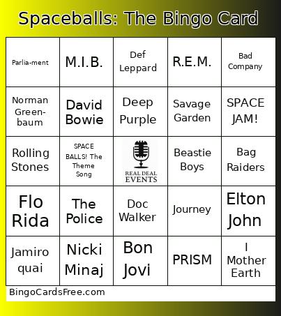Spaceballs: The Bingo Card