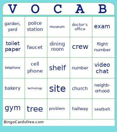 Span Vocab Bingo