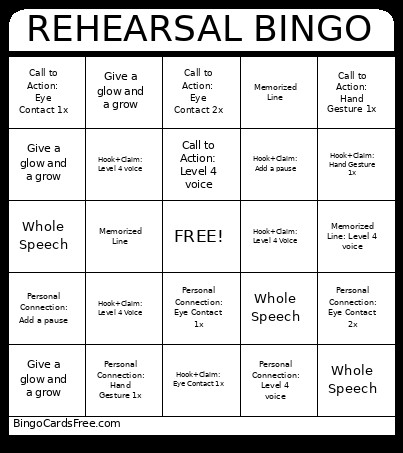 SPEAK WITH PURPOSE Bingo Card