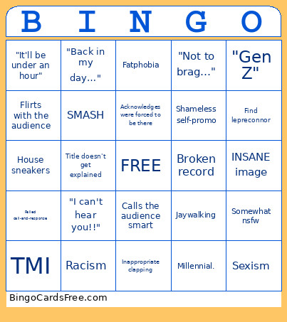 Speaker Bingo Card