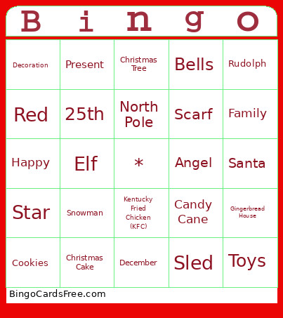 Special Ed Bingo Card