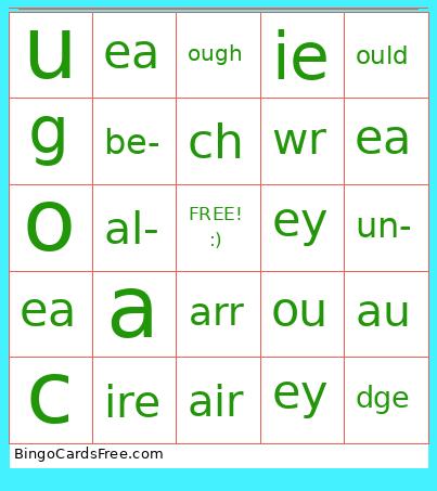 Special Sounds Bingo Cards Free Pdf Printable Game, Title: 