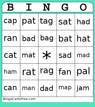 Spelling #1 Bingo Card