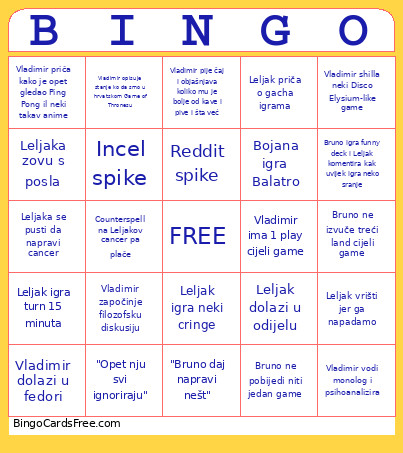 Spellslinger Meetup 2026 Bingo Card