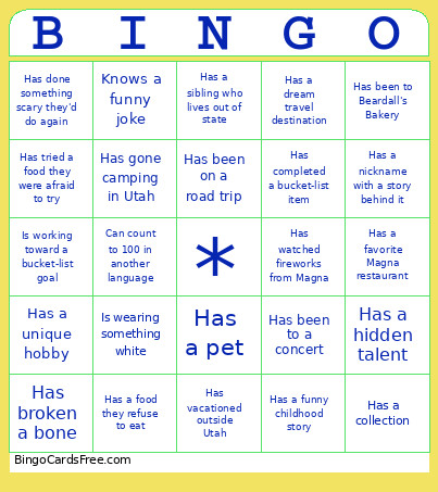 Spencer 4th 2026 Bingo Card