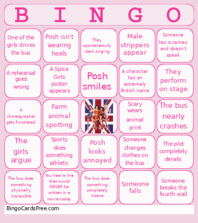 Spice World Bingo Card