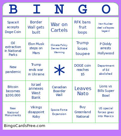 Spicy World Bingo Card