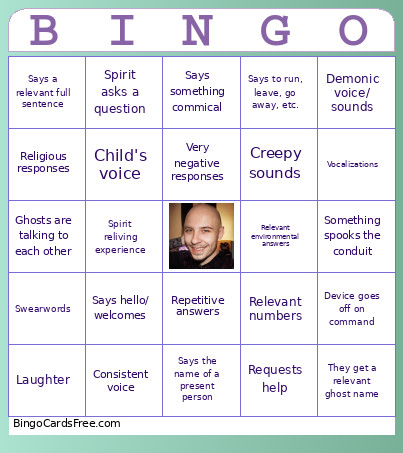 Spirit Communication Bingo Card