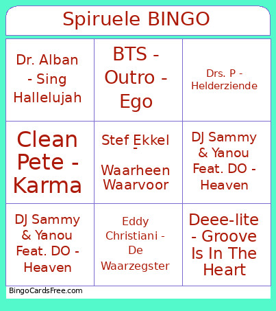 Spiruele Bingo Card 2