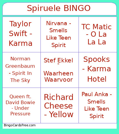 Spiruele Bingo Card