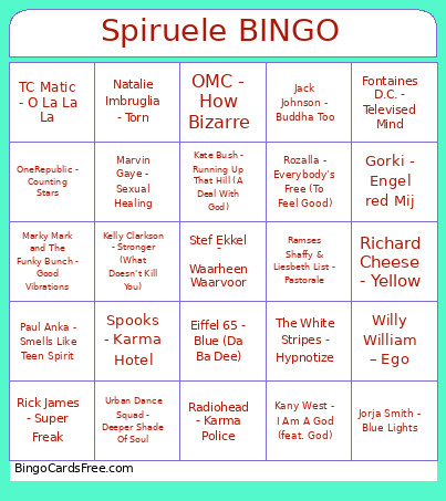 Spiruele Bingo Card