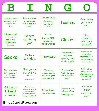 Spittle Xmas 2025 Bingo Card