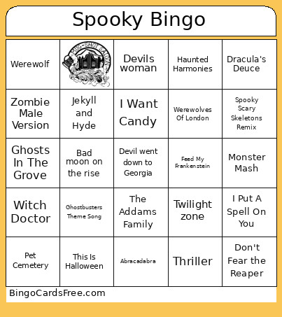 Spooky Bingo Card