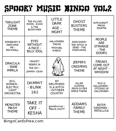 SPOOKY VOL 2 Bingo Card
