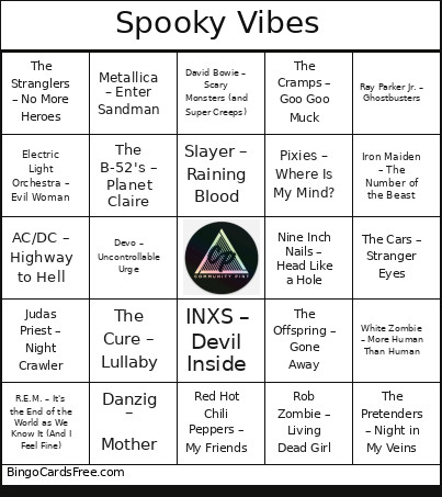 Spooky Vibes SINGO Bingo Card