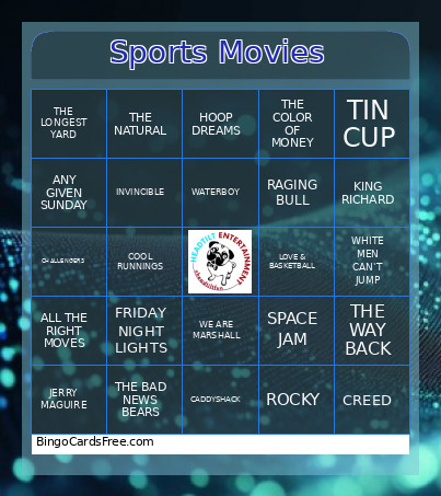 Sports Movies Bingo Card