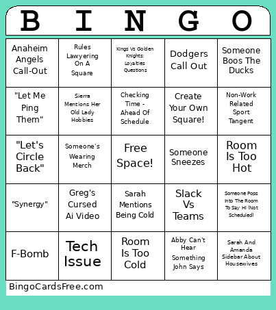 Sports Summit ! Bingo Card