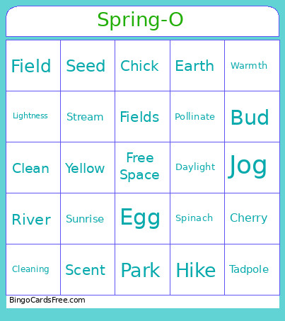 Spring Bing-O Bingo Card