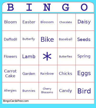 Spring Bingo Card