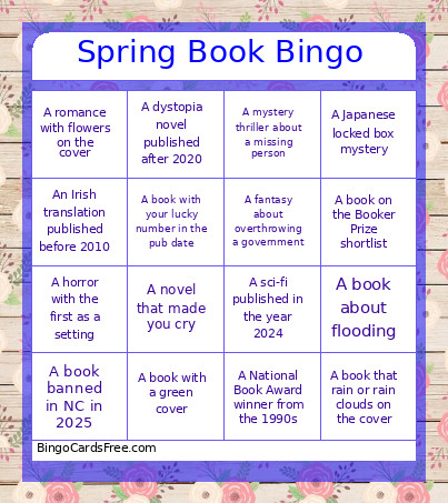 Spring Book Bingo Card