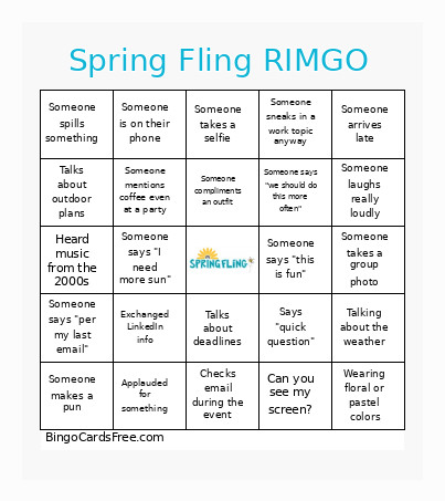 Spring Fling RIMGO Bingo Card