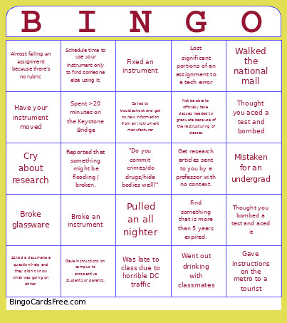 Spring Picnic Bingo Card